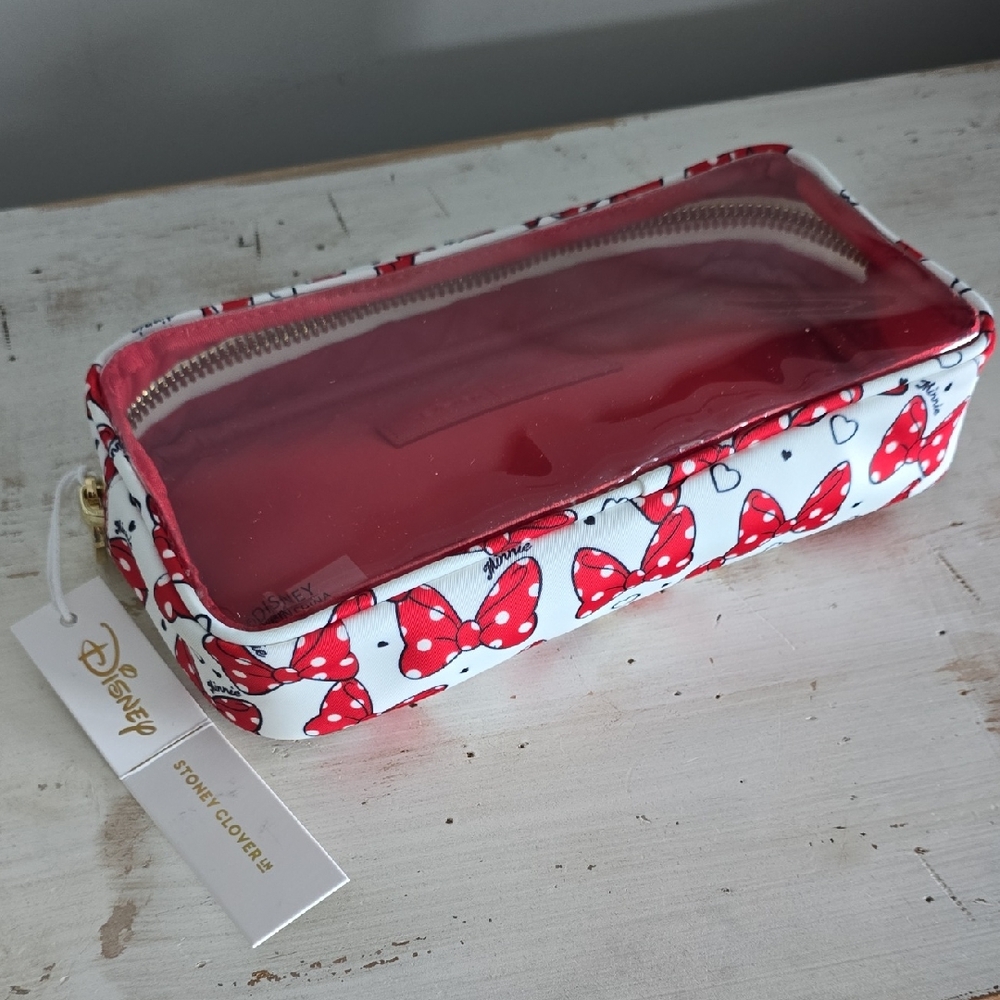NWT Stoney Clover Lane X Disney All Dressed Up Minnie Clear Front Small Pouch
